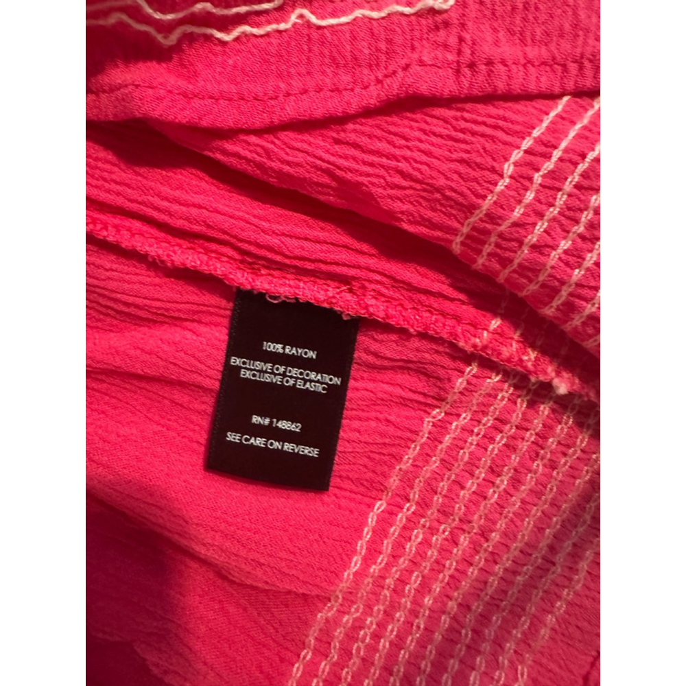 Torrid Babydoll Crinkle Gauze Embroidered Tiered Pink Top, Size 2/18-20 - Picture 10 of 10